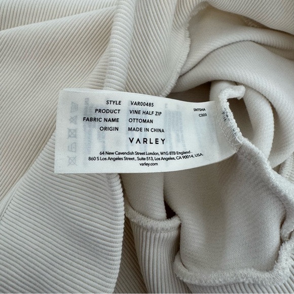 Varley  Vine Women's Size L Ivory Cream Half Zip Pullover Sweatshirt Quarter Zip - Picture 8 of 13